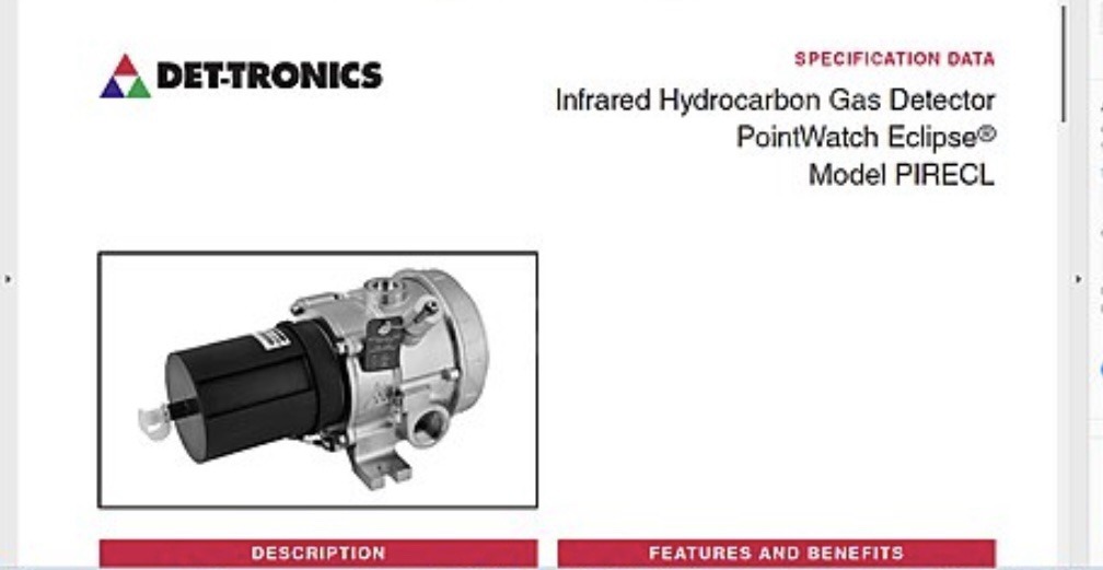 Nameplate for det-tronics infrared gas dedector Wilson
